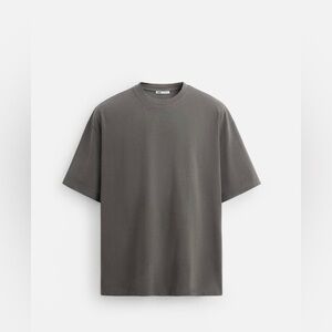 ZARA Men’s Basic Heavyweight Short Sleeve T-shirt. Large. Dark Gray. EUC.